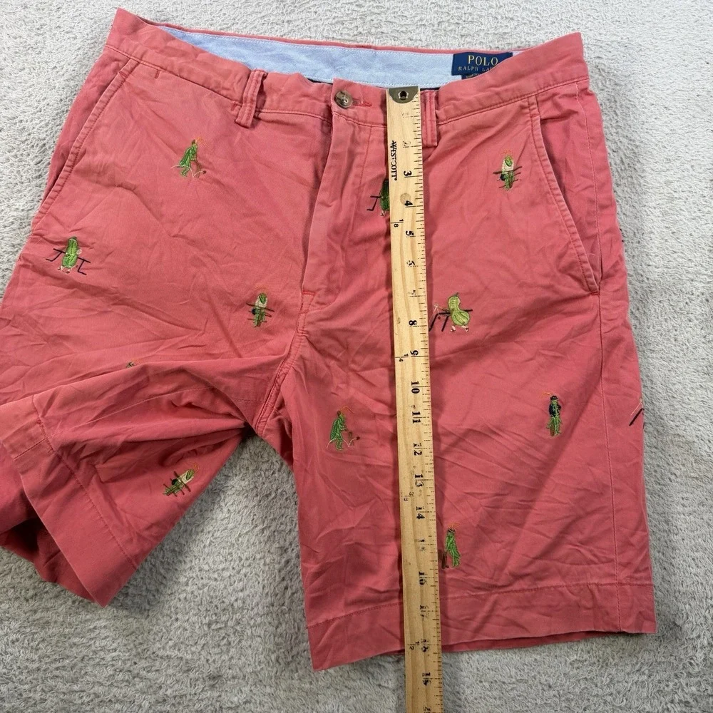 Polo Ralph Lauren Shorts Mens 32 Pink Embroidered Cricket Squash Chino Pony